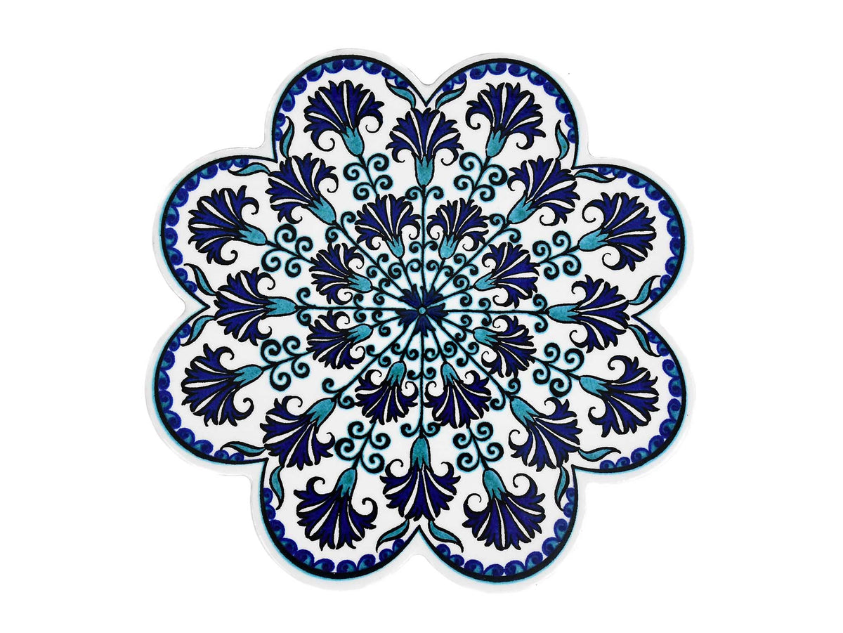 ceramic trivet iznik blue carnation
