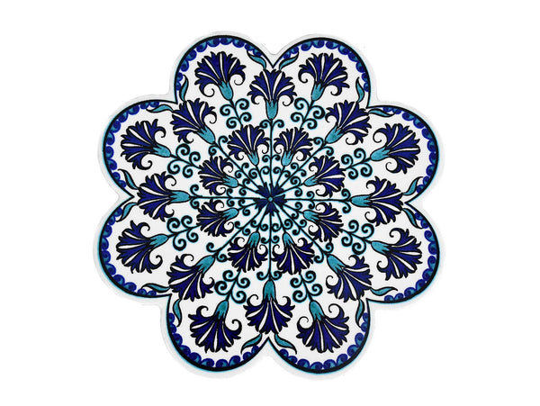 ceramic trivet iznik blue carnation