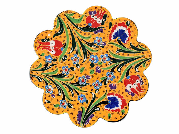 Turkish Trivet Flower Collection Yellow Ceramic Sydney Grand Bazaar 1