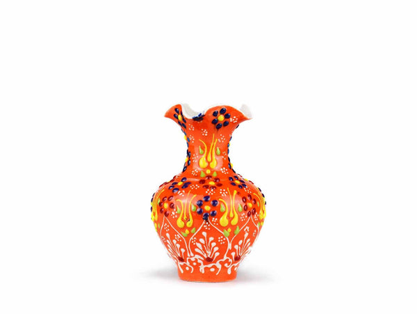 10 cm Turkish Ceramic Vase Dantel Orange Ceramic Sydney Grand Bazaar 