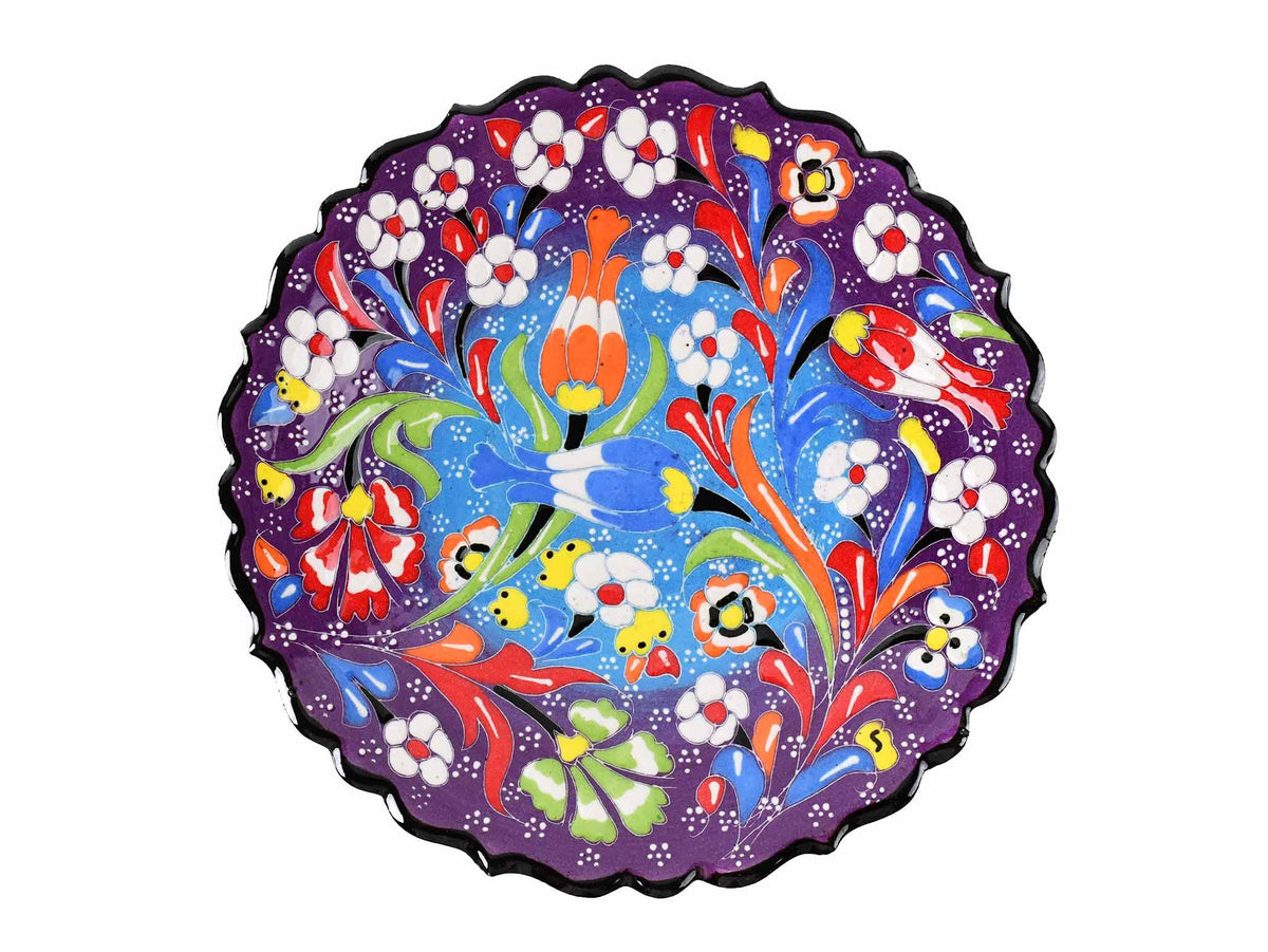 18 cm Turkish Plate Flower Collection Two Tone Purple Ceramic Sydney Grand Bazaar 6 