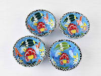 5 cm Turkish Bowl Flower Collection Set of 4 Ceramic Sydney Grand Bazaar Light blue 
