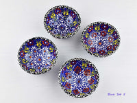 5 cm Turkish Bowls Dantel Nimet Set of 4 Ceramic Sydney Grand Bazaar Blue 5 