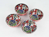 5 cm Turkish Bowls Ottoman Flower Set of 4 Ceramic Sydney Grand Bazaar Red 2