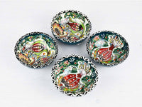 5 cm Turkish Bowls Ottoman Flower Set of 4 Ceramic Sydney Grand Bazaar Green 2
