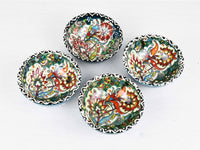5 cm Turkish Bowls Ottoman Flower Set of 4 Ceramic Sydney Grand Bazaar Green 7