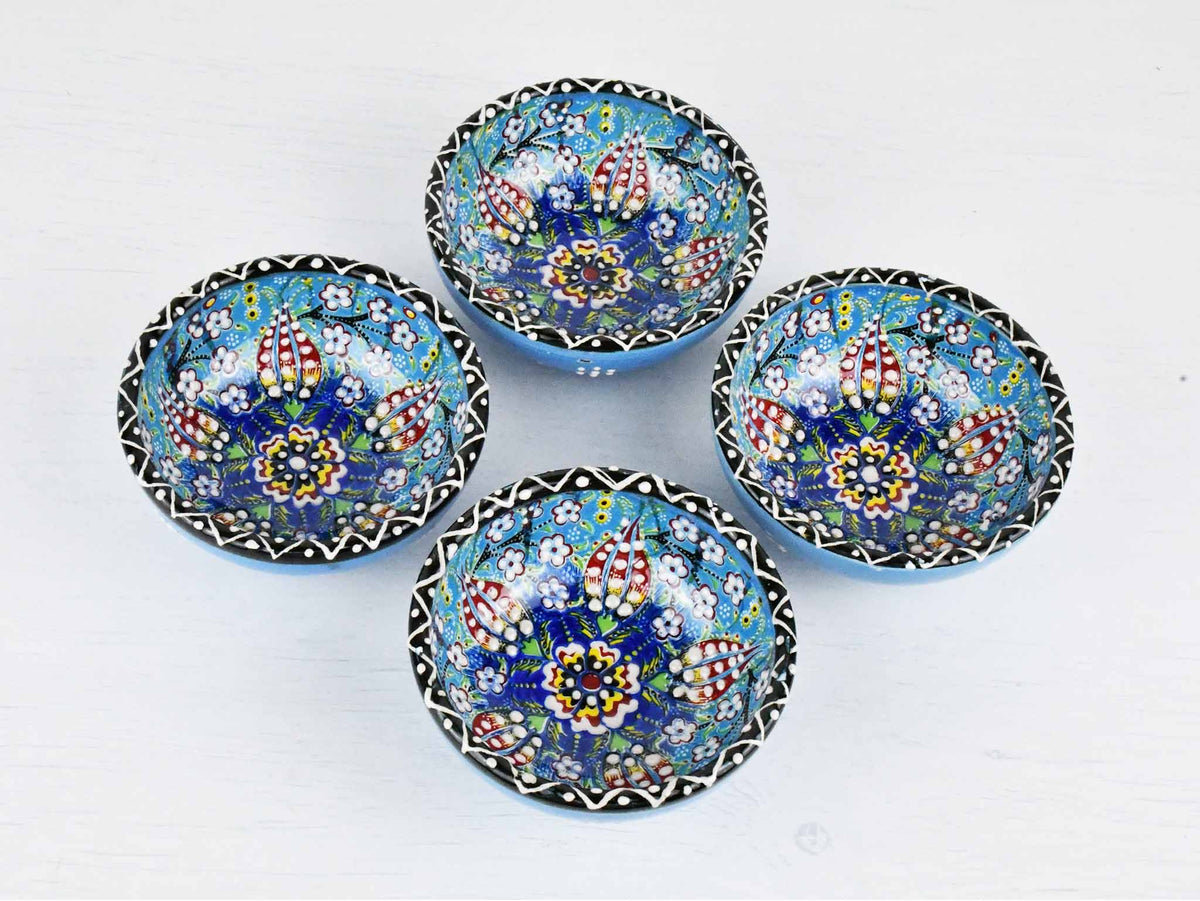 5 cm Turkish Bowls Ottoman Flower Set of 4 Ceramic Sydney Grand Bazaar Light Blue 2