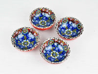 5 cm Turkish Bowls Ottoman Flower Set of 4 Ceramic Sydney Grand Bazaar Red 1
