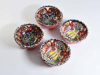 5 cm Turkish Bowls Ottoman Flower Set of 4 Ceramic Sydney Grand Bazaar Red 6