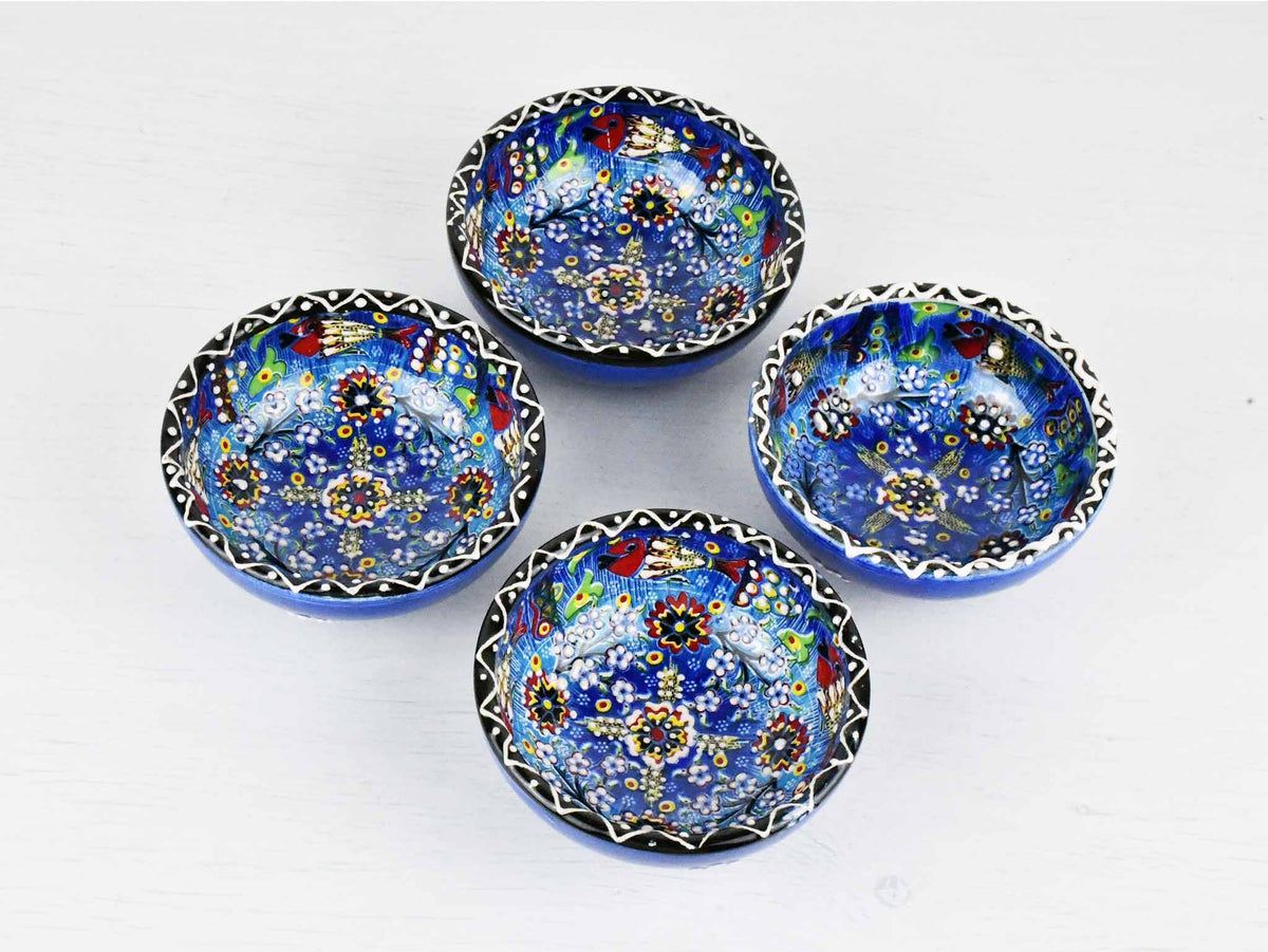 5 cm Turkish Bowls Ottoman Flower Set of 4 Ceramic Sydney Grand Bazaar Blue 1