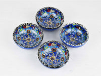 5 cm Turkish Bowls Ottoman Flower Set of 4 Ceramic Sydney Grand Bazaar Blue 1