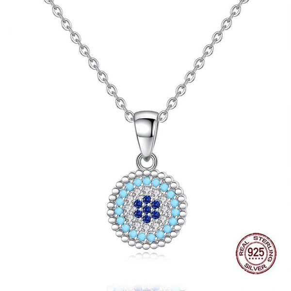 925 Aqua Evil Eye Silver Pendant Necklace Evil Eye Sydney Grand Bazaar