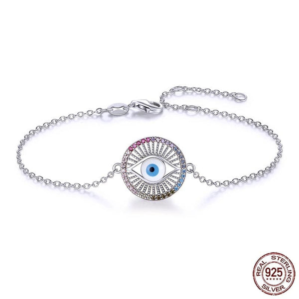 925 Evil Eye Silver Multicoloured Round Bracelet Evil Eye Sydney Grand Bazaar