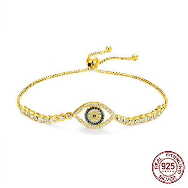 925 Evil Eye Sterling Silver Gold Bracelet Evil Eye Sydney Grand Bazaar