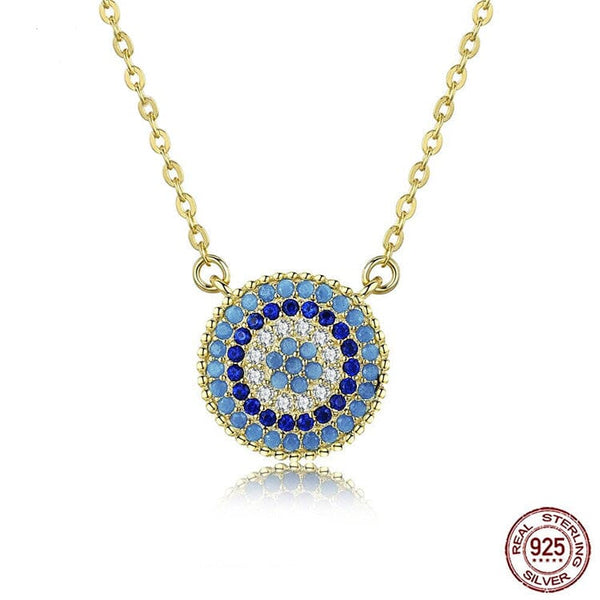 925 Silver Evil Eye Pendant Round Necklace Gold Evil Eye Sydney Grand Bazaar