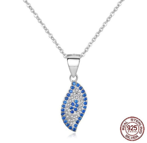 925 Silver Evil Eye Pendant Slim Teardrop Necklace Evil Eye Sydney Grand Bazaar