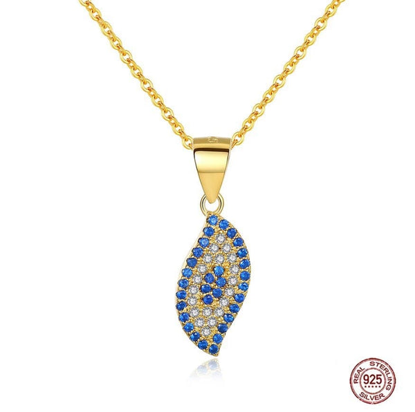 925 Silver Evil Eye Pendant Slim Teardrop Necklace Gold Evil Eye Sydney Grand Bazaar