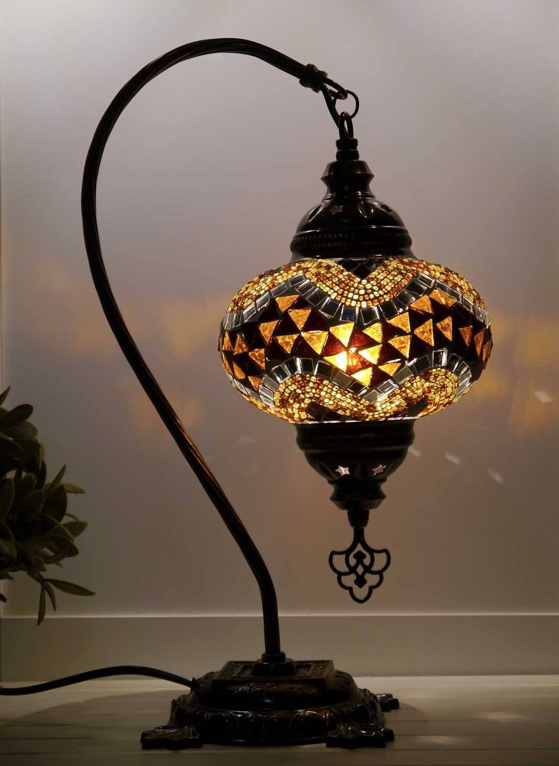 Turkish Lamp Golden Brown Ziczac | Turkish Homewares | Australia