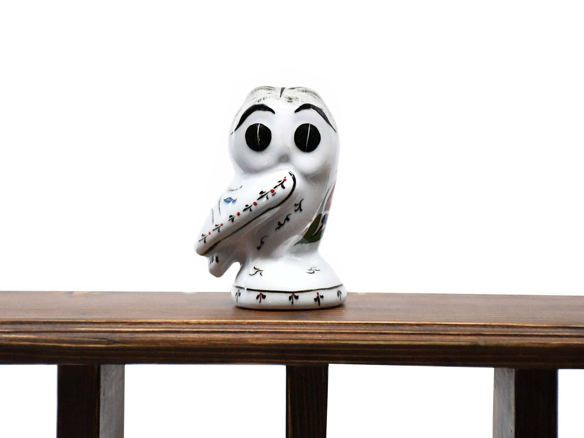 Turkish Owl Figurine Iznik Collection Small
