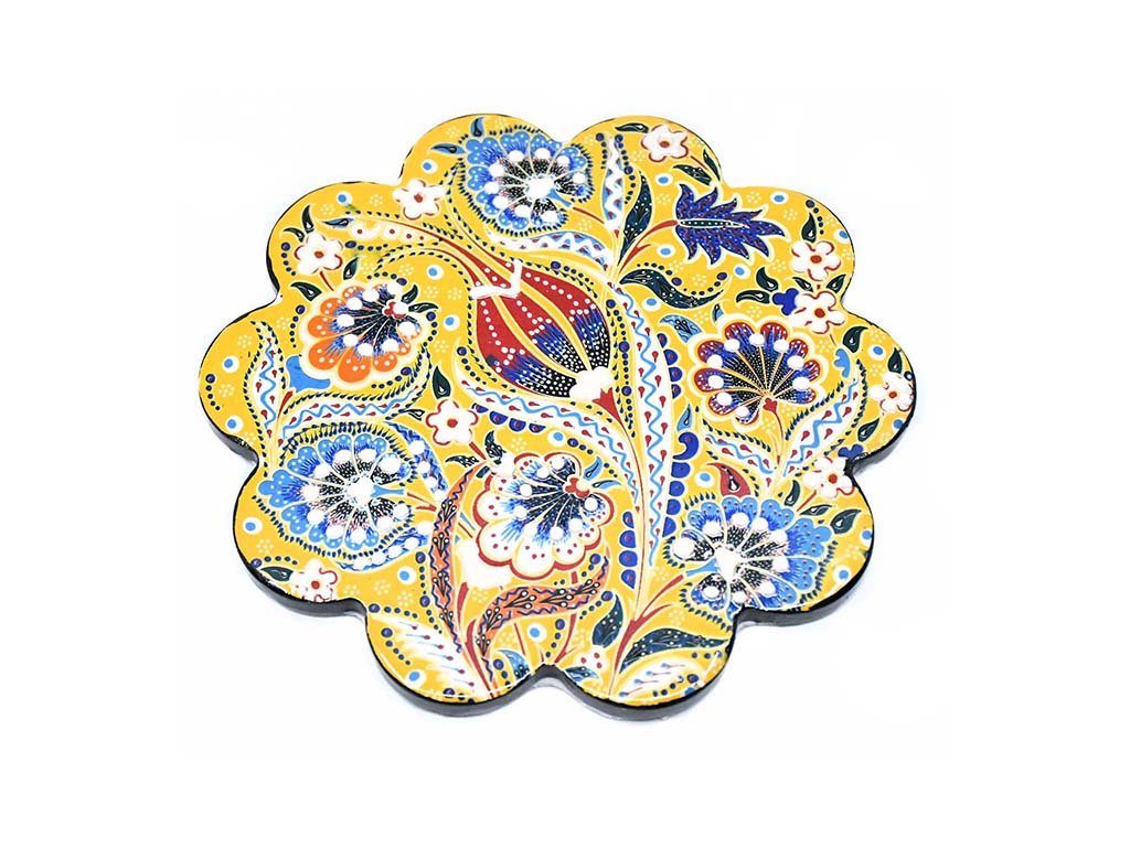 Turkish Trivet Ottoman Flower Collection Yellow
