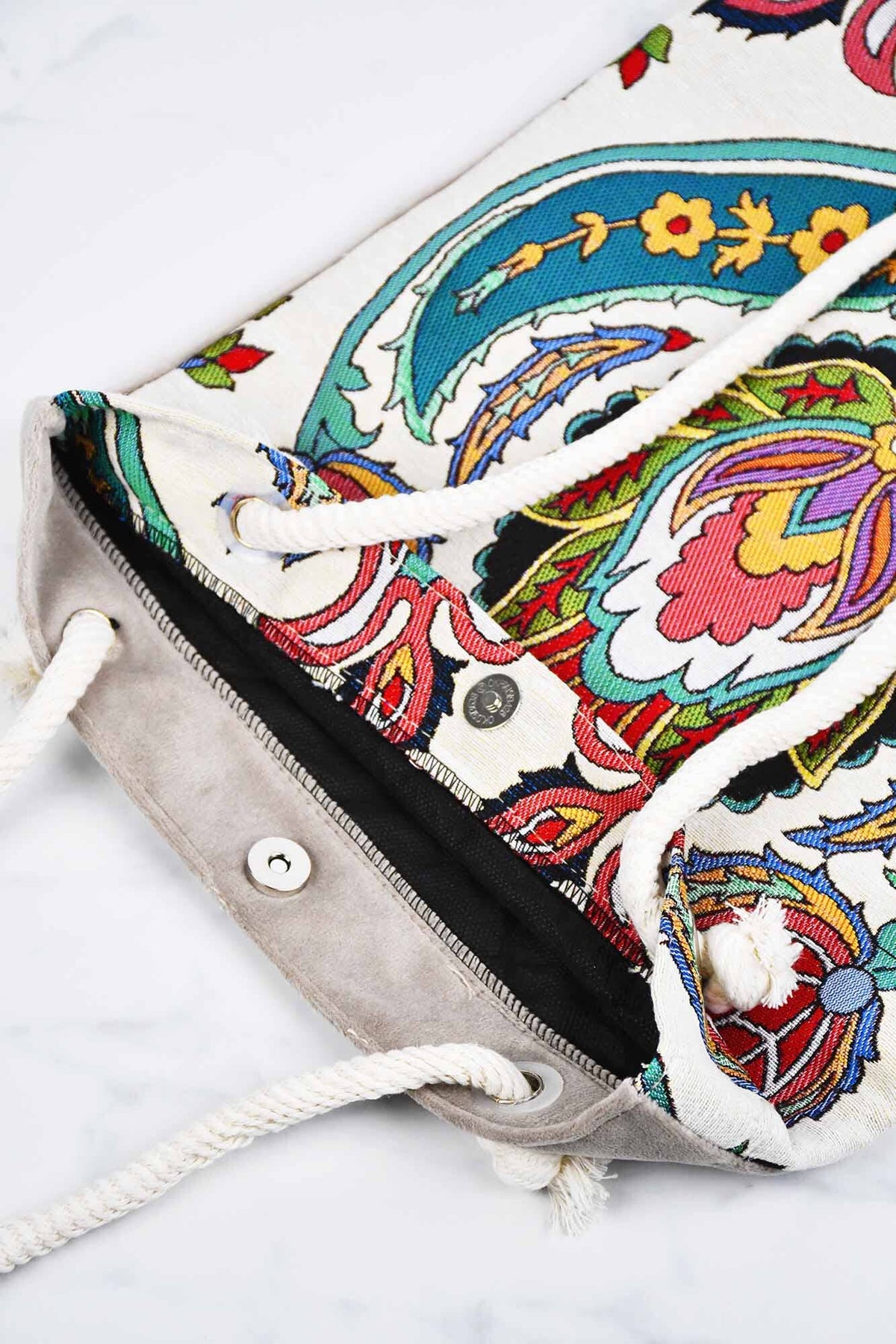 Cotton Tote Bag Multicoloured Tulip Design 3 Textile Sydney Grand Bazaar