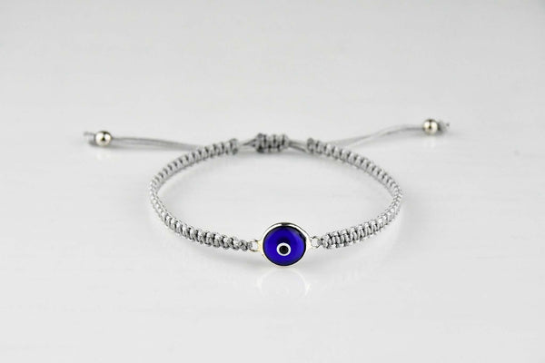 Evil Eye Bracelet Blue Eye Macrame Grey Evil Eye Sydney Grand Bazaar