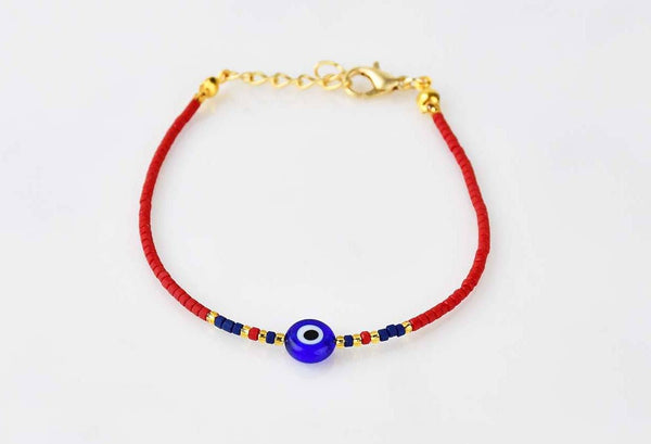 Evil Eye Bracelet Ceramic Beads Maroon Red Evil Eye Sydney Grand Bazaar
