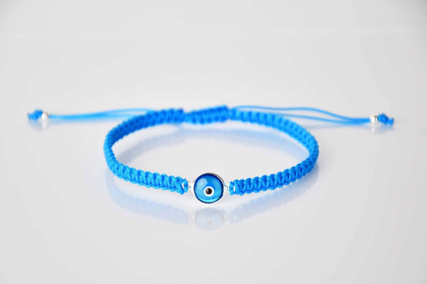 Evil Eye Bracelet Turquoise Eye Macrame Sky Blue Evil Eye Sydney Grand Bazaar