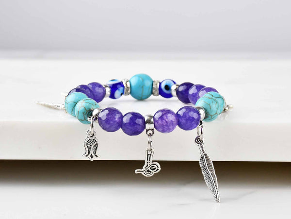 Purple turquoise deals beads