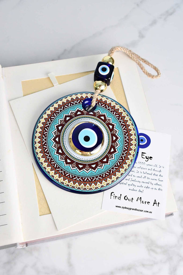 Evil Eye Double Glass Beads Multicoloured Wall Hanging Evil Eye Sydney Grand Bazaar