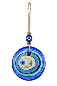 Evil Eye Glass Turquoise Gold Printed Wall Hanging Design 3 Evil Eye Sydney Grand Bazaar