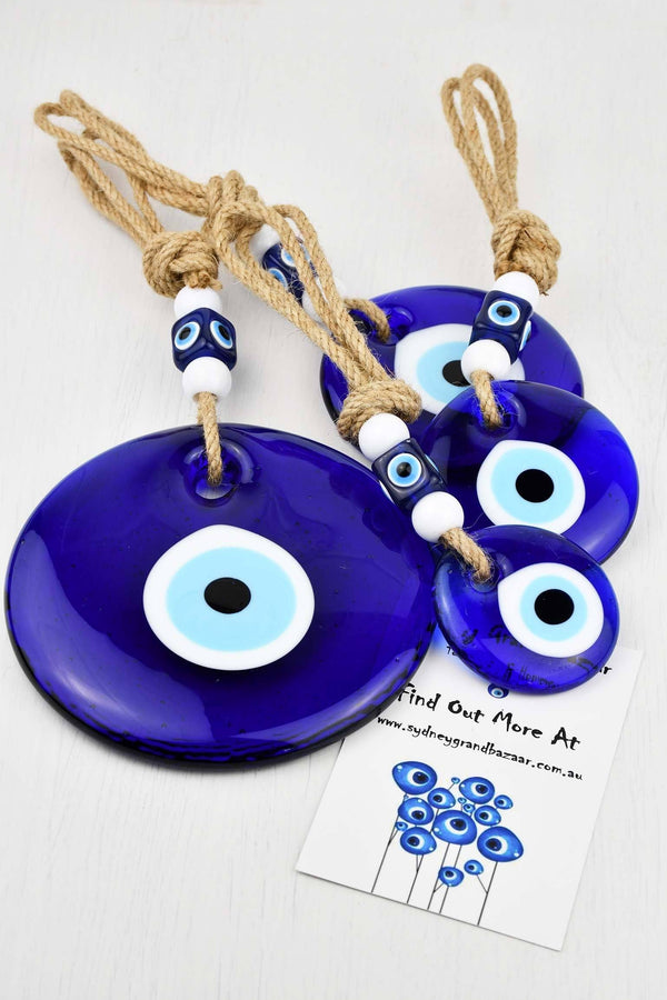 Evil Eye Glass White Beads Wall Hanging Evil Eye Sydney Grand Bazaar