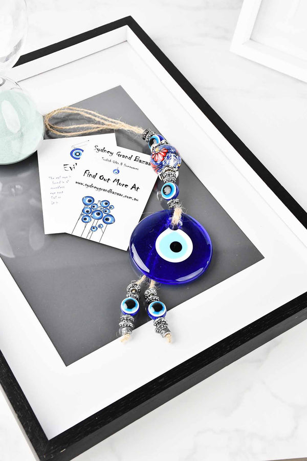 Evil Eye Wall Hanging Ball Blue Red Evil Eye Sydney Grand Bazaar