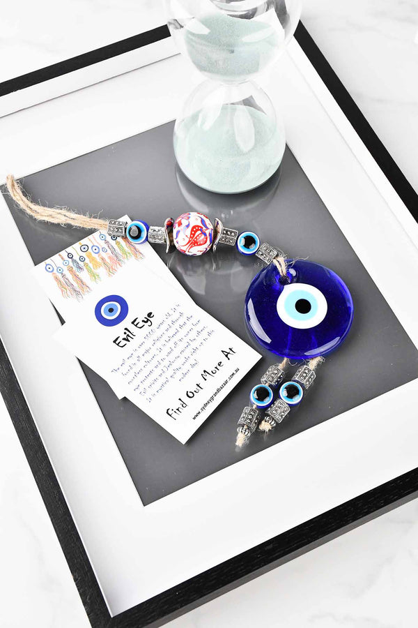 Evil Eye Wall Hanging Ball White Red Evil Eye Sydney Grand Bazaar