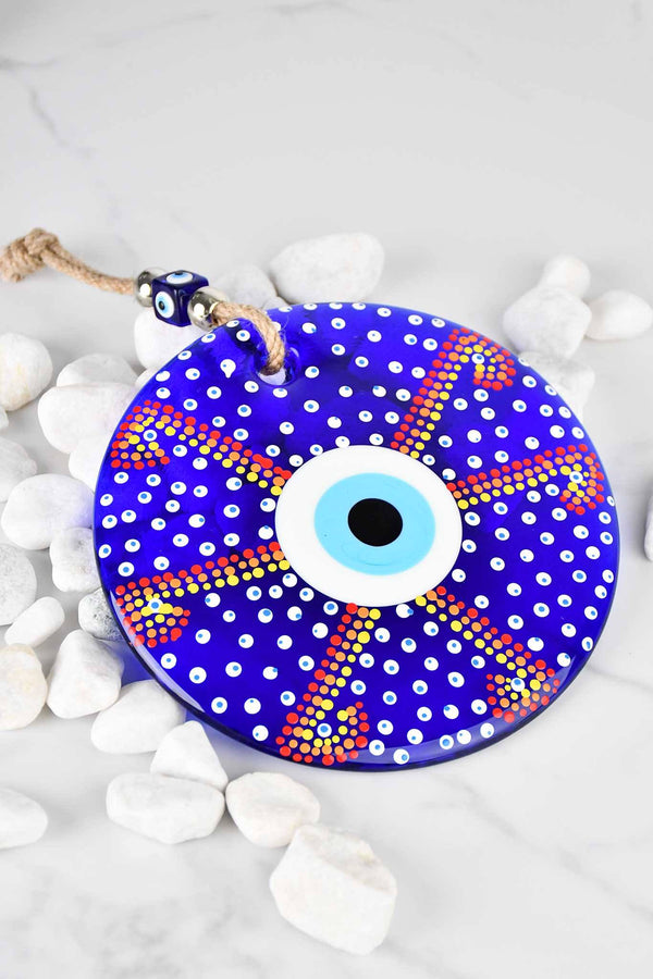 Evil Eye Wall Hanging Colourful Painted 18cm Design 2 Evil Eye Sydney Grand Bazaar