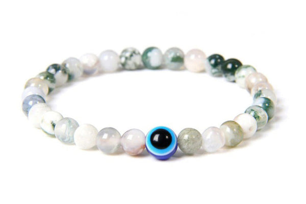 Evil Eye White Natural Stone Bracelet Beads Evil Eye Sydney Grand Bazaar