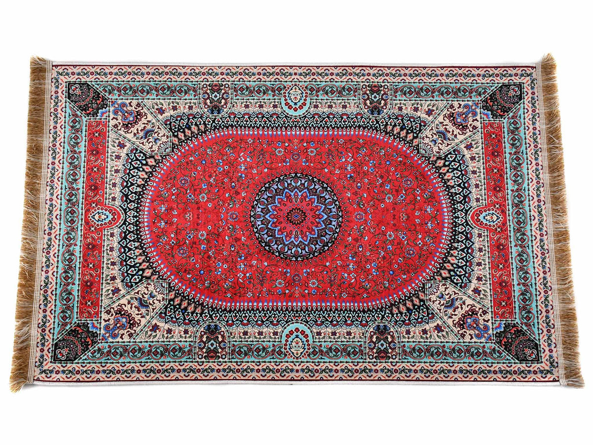 Prayer Rug Circle Medallion Red Beige Textile Sydney Grand Bazaar