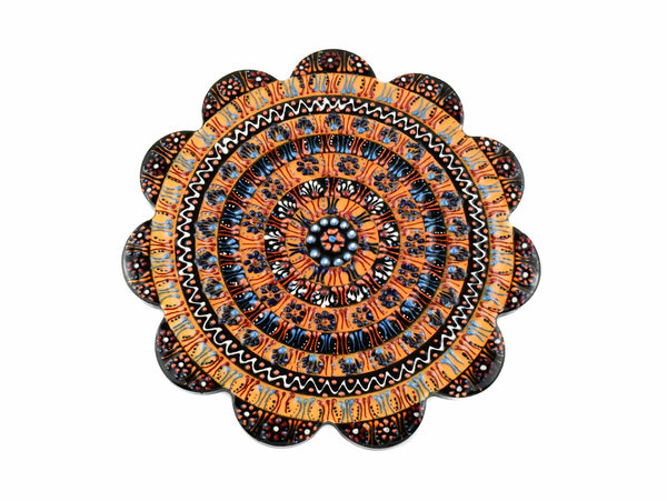 Turkish Ceramic Trivet Dantel Collection Black Yellow Ceramic Sydney Grand Bazaar