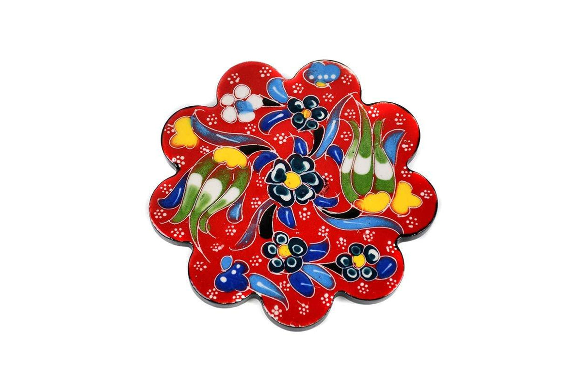 Turkish Coasters Flower Collection Red Ceramic Sydney Grand Bazaar 11