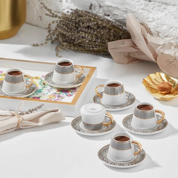 Turkish Coffee Cup Karaca Globe Set of 6 Ceramic Sydney Grand Bazaar