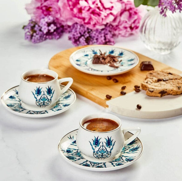 Turkish Coffee Cup Karaca Iznik Set of 6 Ceramic Sydney Grand Bazaar 