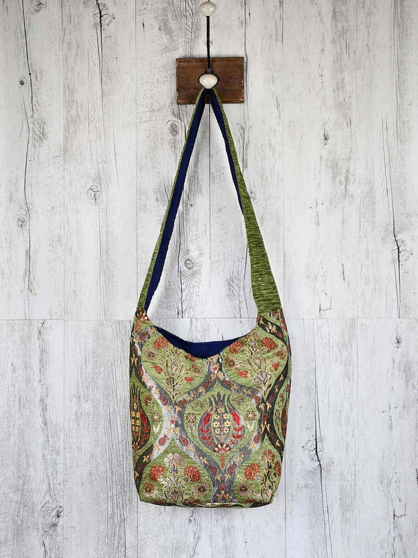 Turkish Handbag Shoulder Tulip Carnation Light Green Textile Sydney Grand Bazaar