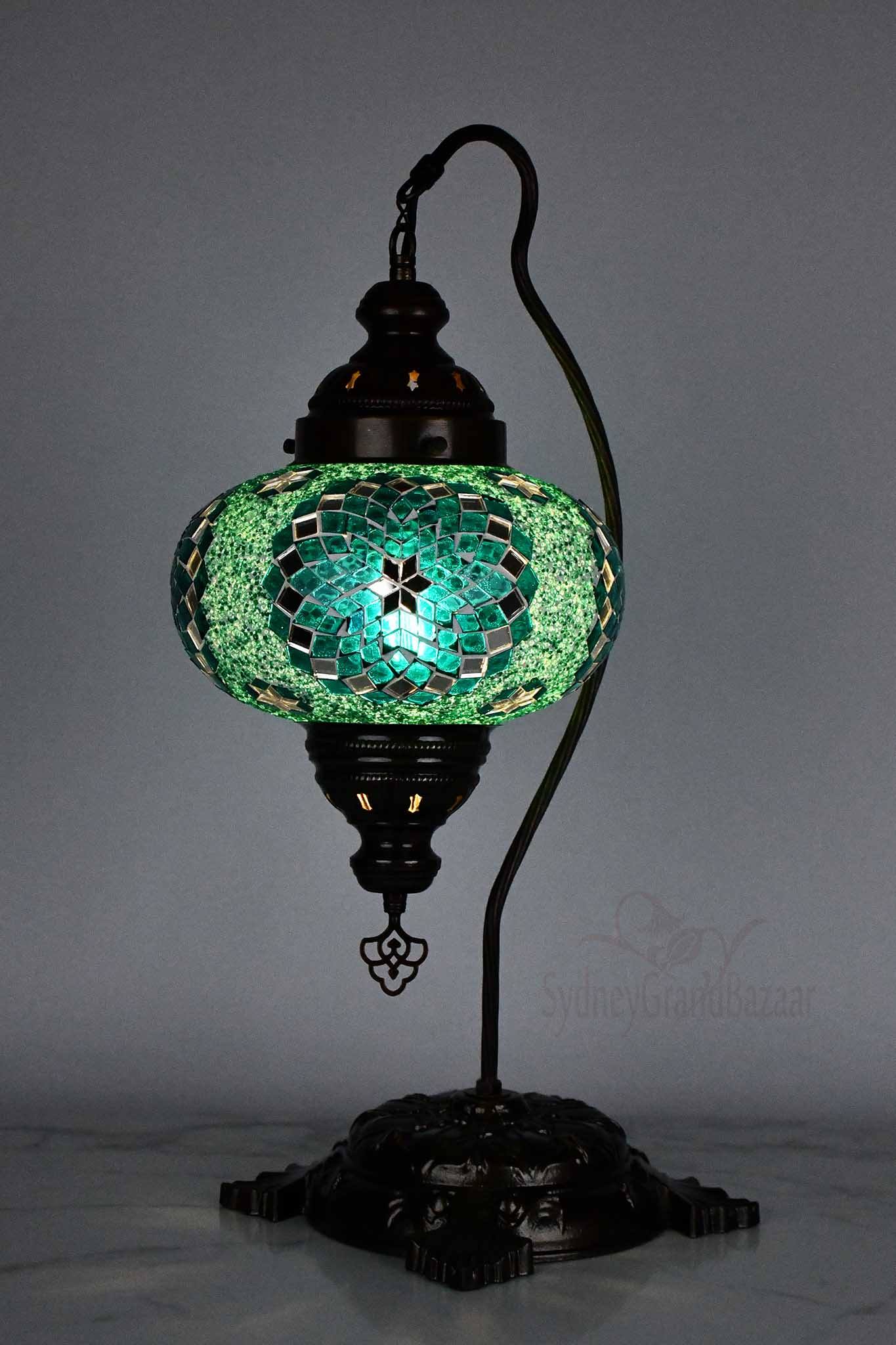 Turkish Lamp Large Sea Green Star Design 1