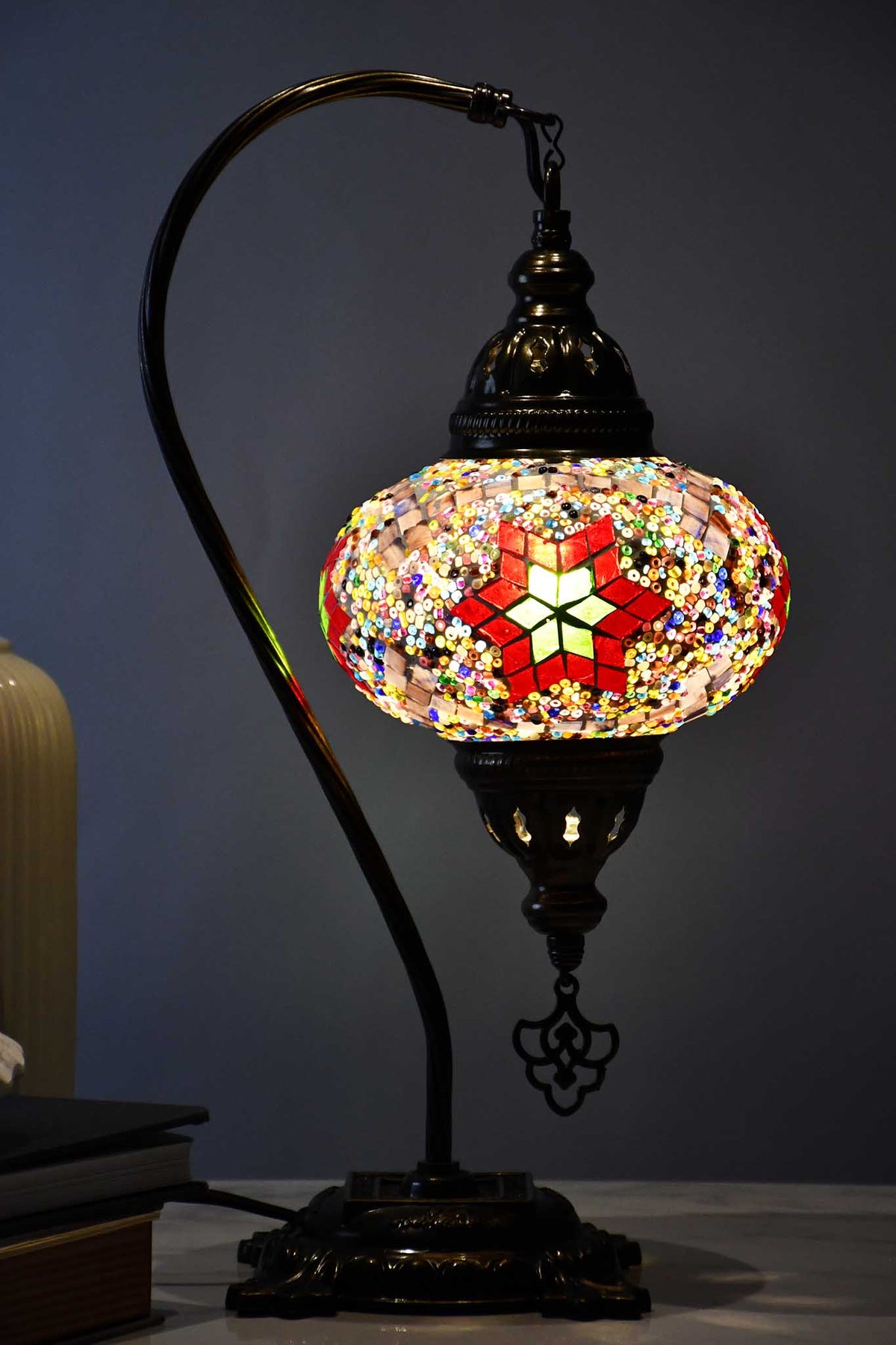 Turkish Lamp Multicoloured Red Purple Star Lighting Sydney Grand Bazaar