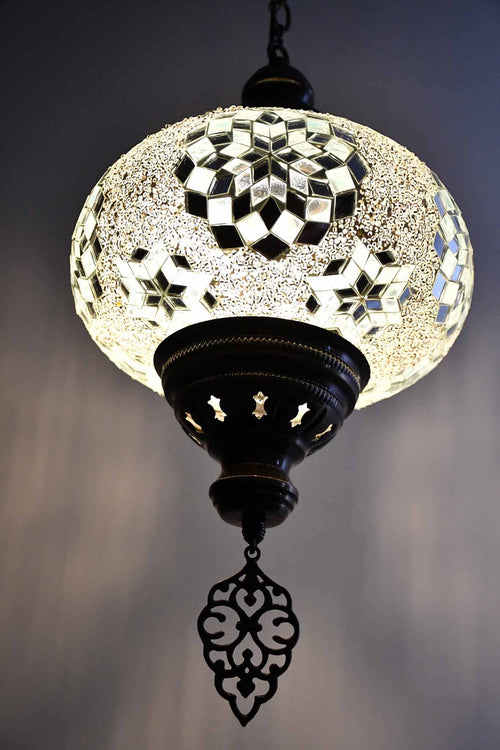 Turkish Pendant Light Clear White Beads Stars B4 Lighting Sydney Grand Bazaar 