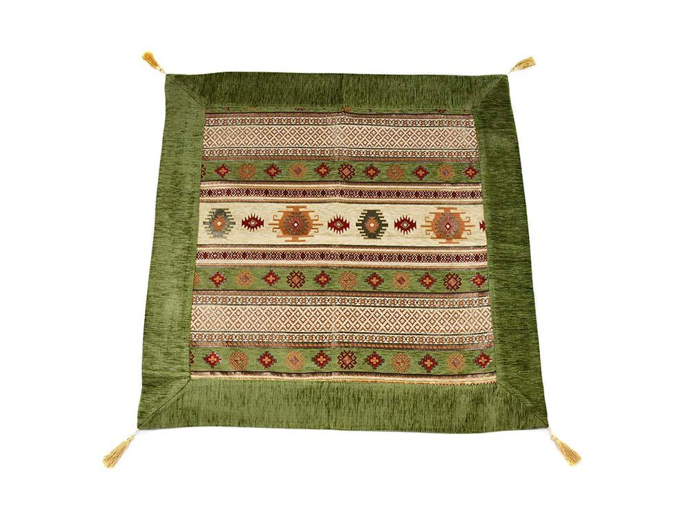Turkish Tablecloth Aztec, Light Green Cream Textile Sydney Grand Bazaar 90cm x 90cm