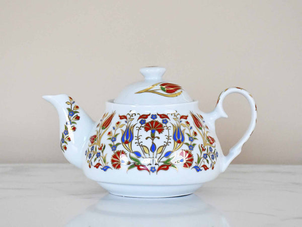 Turkish Teapot Iznik Flower Design 3 Ceramic Sydney Grand Bazaar