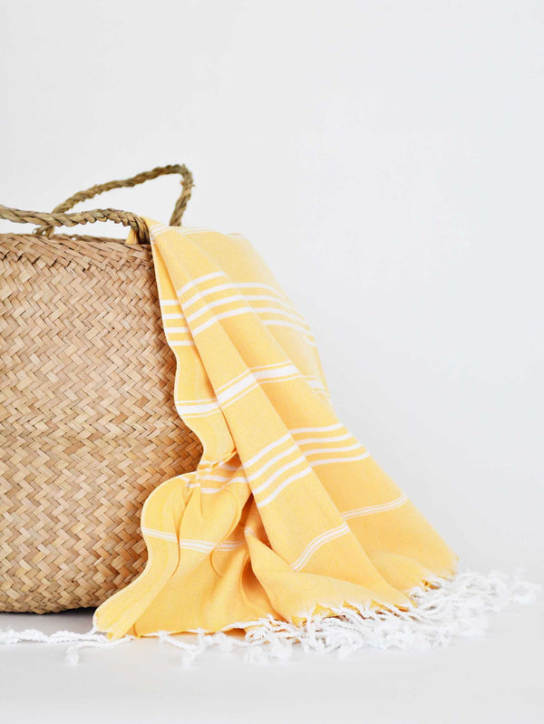 Turkish Towel Classic Striped Honey Yellow Turkish Towel Sydney Grand Bazaar 