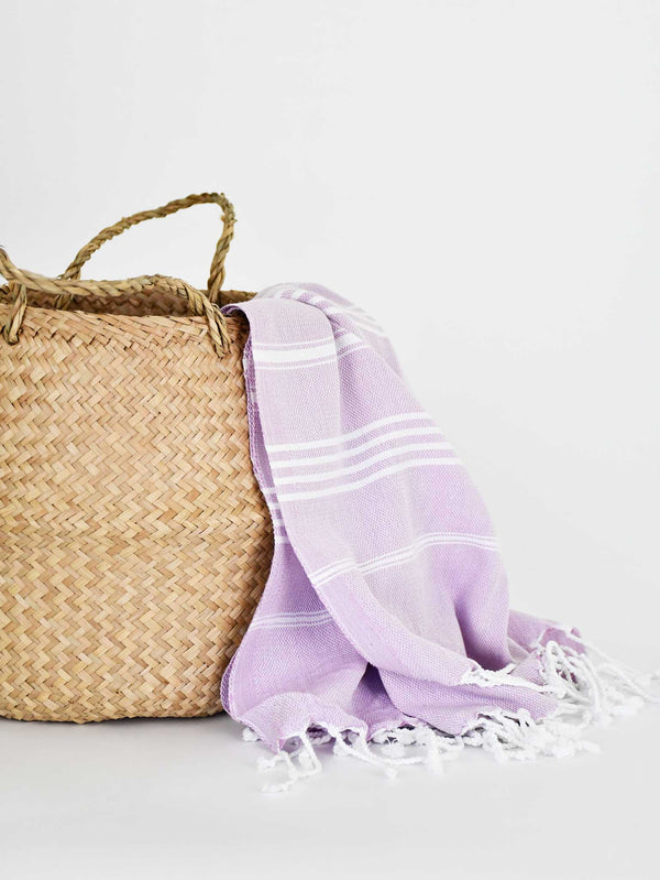Turkish Towel Classic Striped Purple Lavender Turkish Towel Sydney Grand Bazaar 