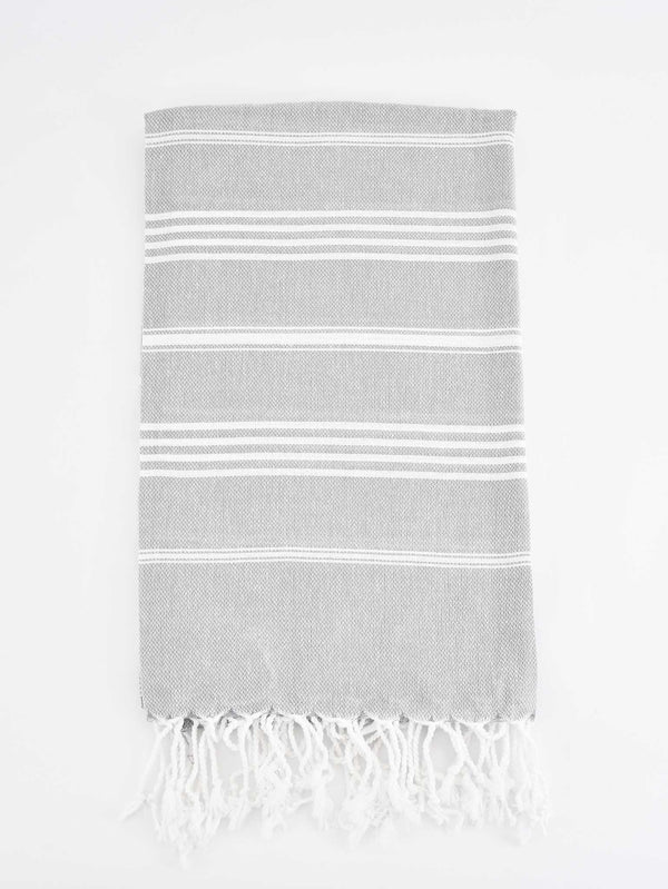 Turkish Towel Classic Striped Smokey Grey Turkish Towel Sydney Grand Bazaar 